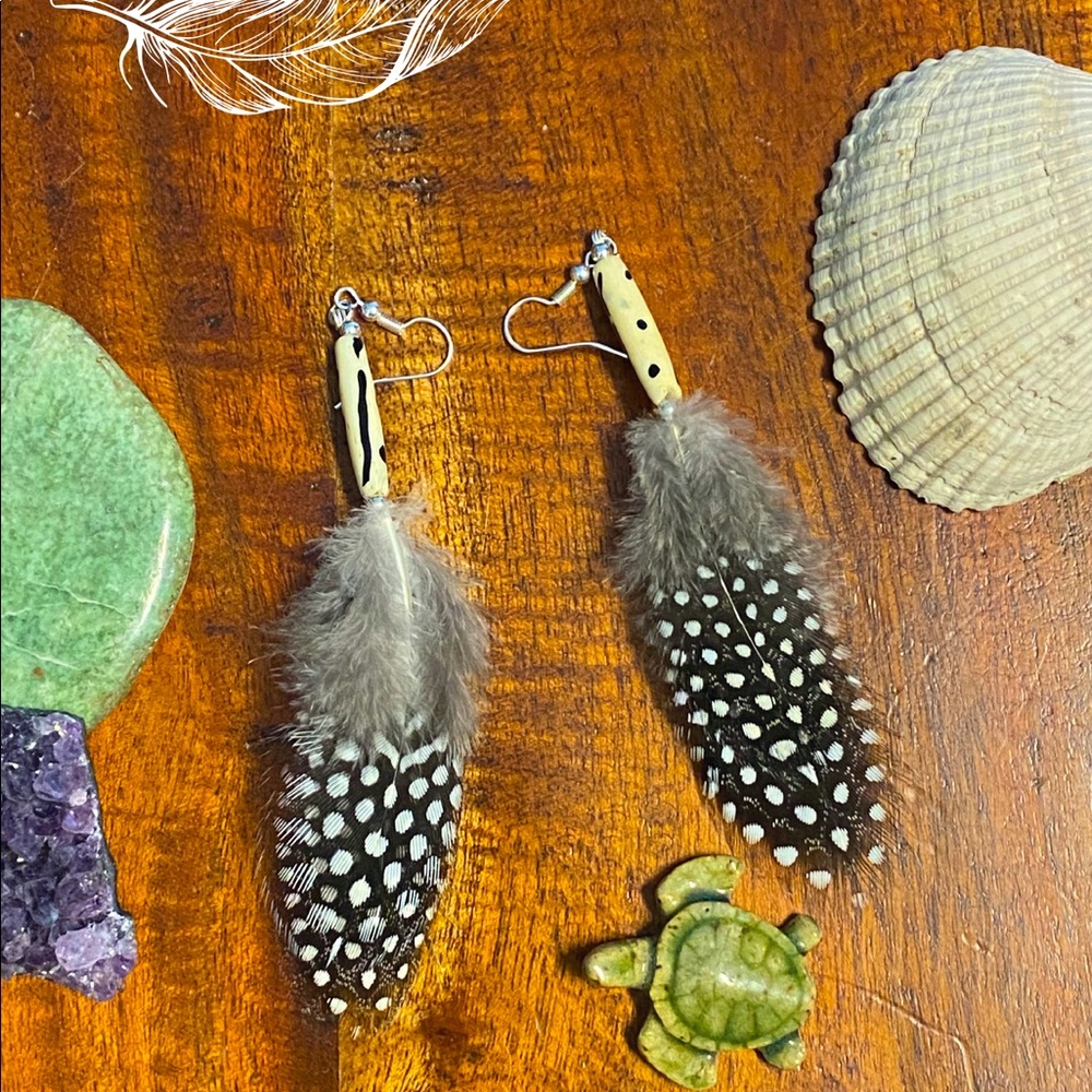 Natural Feather Earrings